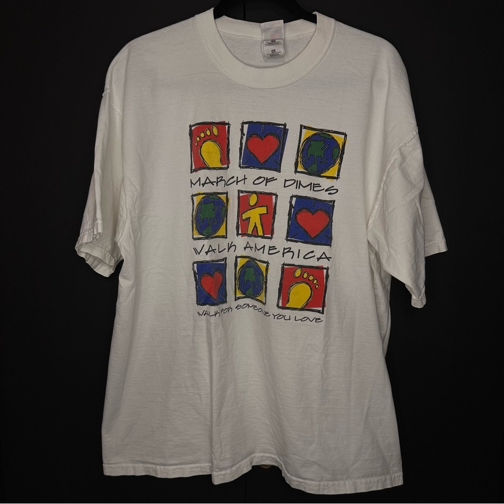 Vintage VTG Graphic March of Dimes T-Shirt - White